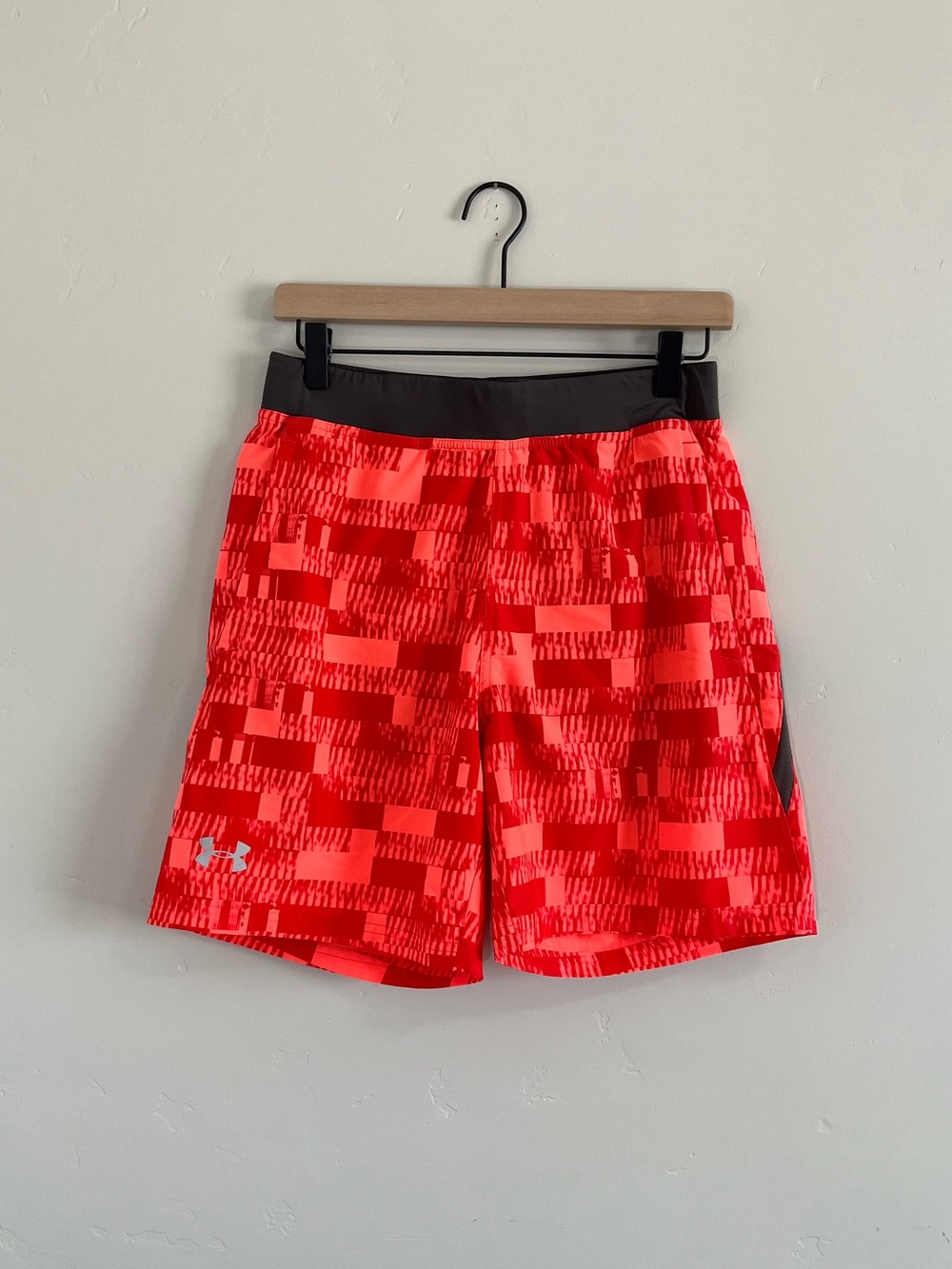 Under Armour | Men’s Red Orange Patterned Athletic Running Shorts